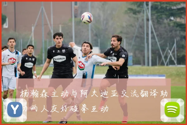杨瀚森主动与阿夫迪亚交流翻译助力两人友好碰拳互动
